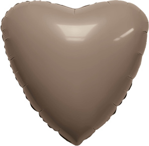 Шар фольгированный сердце 30" (Агура) цвет какао1 шт