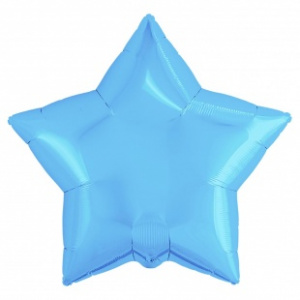 Шар фольгированный звезда 21" (Агура) цвет холодно-голубой 1 шт