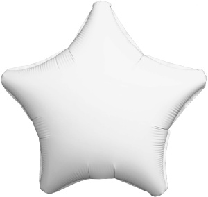 Шар фольгированный звезда 30"(76 см) белая 1 шт