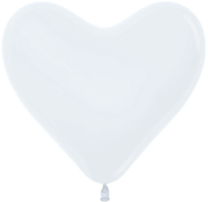Воздушные шары сердца 12"(30 см) белые 50 шт Колумбия