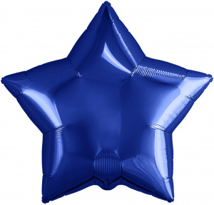 Шар фольгированный звезда 21" (Агура) цвет темно синий 1 шт