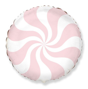 Шар фольгированный  круг 18"(45 см) Карамелька цвет розовый 1 шт