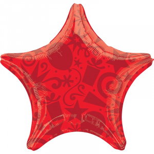 Шар фольгированный звезда 22"(55 см) Шары и подарки красная1 шт