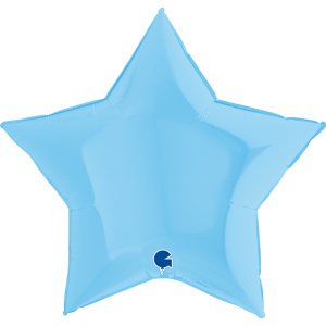 Шар фольгированный звезда 36"(90см) цвет нежно-голубой макарунс 1 шт