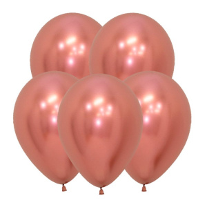 Воздушные шары 50 шт 5"(12,5 см) Рефлекс Розовое золото, (Зеркальные шары) ТМ Sempertex