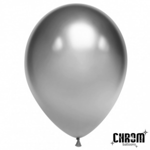Воздушные шары 50 шт 12"(30см) Хром Серебро, 