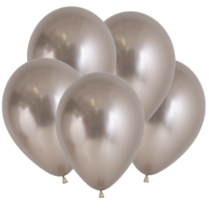 Воздушные шары 50 шт 12"(30 см) Рефлекс Шампань, (Зеркальные шары) ТМ Sempertex