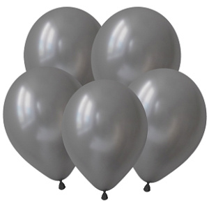 Воздушные шары 100 шт 12"(30 см) Серебро металлик ТМ DECOBAL