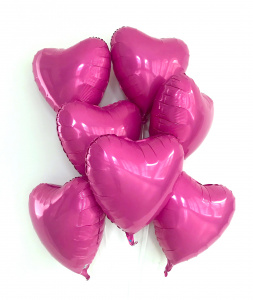 Шар фольгированный сердце 19"(48 см) цвет розовый пион1 шт