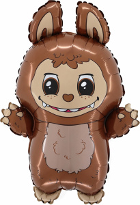 Шар (26''/66 см) Фигура, Плюшевый эльф, Коричневый, 1 шт., 2507-ABRCV