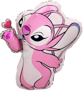 Шар (26''/66 см) Фигура, Любимый монстрик с сердечком, Розовый, 1 шт. в уп., 26987P