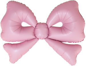 Шар (50''/127 см) Фигура, Бант, Розовый, Сатин, 1 шт., 27060