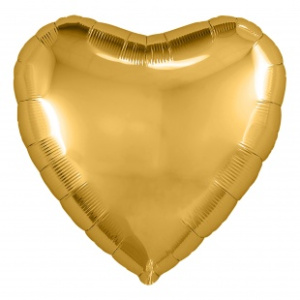Шар фольгированный сердце 32"(81 см) цвет золото 1 шт