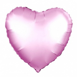 Шар фольгированный сердце 19" (Агура) цвет розовый сатин1 шт