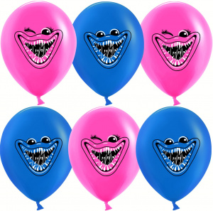 Воздушные шары (12''/30 см)  Зубастики, синий/фуше, пастель, 2 ст, 25 шт.
