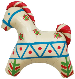 Шар (32''/81 см) Фигура, Лошадка Русский узор, 1 шт. в уп., 943159