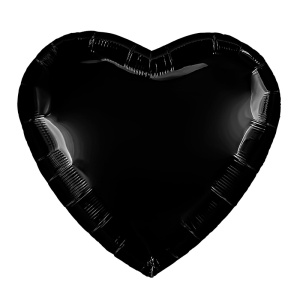 ШФ сердце 36"(90 см) Черный в упаковке, 1 шт