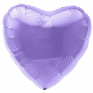 Шар фольгированный сердце 19"(48 см) цвет аметист1 шт (Агура)