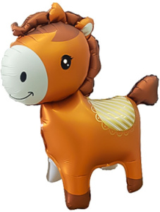 Шар 3D (25''/64 см) Фигура, Лошадка, Коричневый, 1 шт., 27259