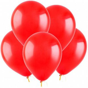 Воздушные шары 100 шт 5"(12.5 см) пастель красные Веселый праздник