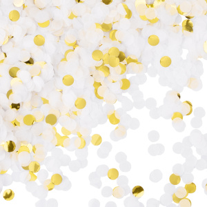 Конфетти купаж, Круг, фольга и тишью, Золотой микс, Металлик, 1 см, 50 г., 6015221