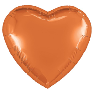 Шар фольгированный сердце 19" (Агура) цвет  папайя 1 шт