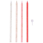 1502-5282 Свечи д/торта РозовыйМикс блеск14см12шт