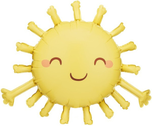 Шар (30''/76 см) Фигура, Солнце, Сатин, 1 шт., 27423