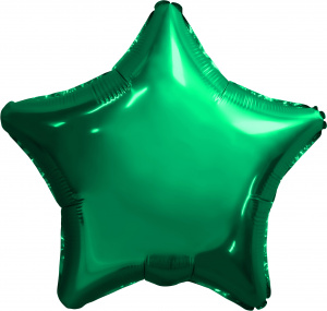 Шар фольгированный звезда 19"(48 см) цвет Зеленый, 1 шт. Агура
