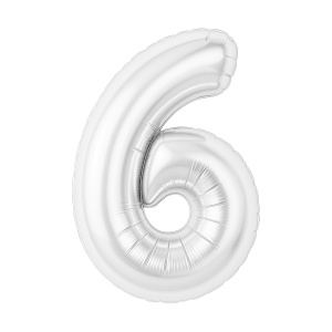 ШФ Цифра "6" размер 40" (102 см) белый блеск Агура