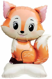 Шар 3D (24''/61 см) Фигура на подставке, Лисенок, 1 шт. в уп., 26296P