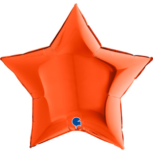 Шар (18''/46 см) Звезда, Оранжевый, 1 шт. , 19215O