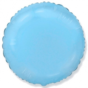 Шар фольгированный круг 18"(46 см ) светло-голубой (Flex) 1 шт