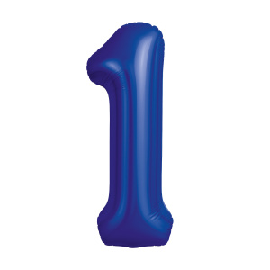 Шар (40''/102 см) Цифра, 1 Slim, Полуночно-синий, 1 шт. в уп., 941223