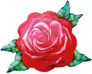 Шар (32''/81 см) Цветок, Акварельная роза, Красный, 1 шт. в уп., 27335