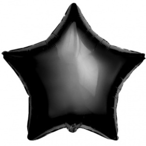 Шар фольгированный звезда 19"(48 см) цвет черный 1 шт Агура