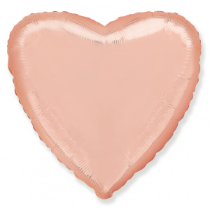 Шар фольгированный сердце 18"(45 см) розовое золото FM