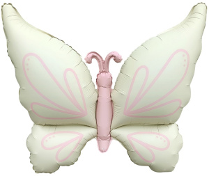 Шар (37''/94 см) Фигура, Нежная бабочка, Кремовый, Сатин, 1 шт., 27255