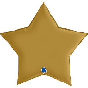 Шар фольгированный звезда 36"(90см) цвет золото сатин 1 шт