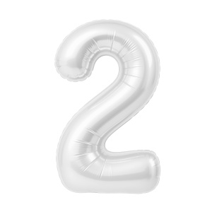 ШФ Цифра "2" размер 40" (102 см) белый блеск Агура