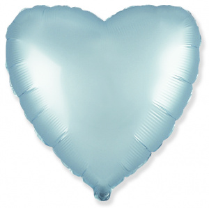 Шар фольгированный сердце 18"(46см) цвет голубой сатин 1 шт