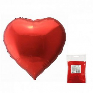 Шар фольгированный сердце 18"(45 см) красное Китай