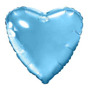 Шар фольгированный сердце 30" (Агура) цвет холодный голубой 1 шт