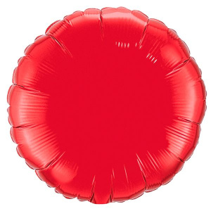 Шар фольгированный круг 18"(46 см ) красный (Flex) 1 шт