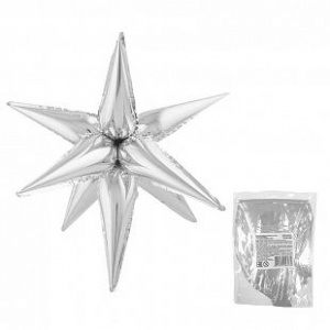 Звезда составная 12 лучиков Серебро в упаковке / Silver