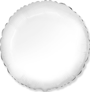 Шар фольгированный круг 18"(46 см ) белый (Flex) 1 шт