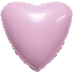 Шар фольгированный сердце 19"(48 см) цвет Фламинго 1 шт. Агура
