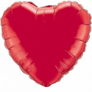 Шар фольгированный сердце 32"(81см) цвет красный 1 шт
