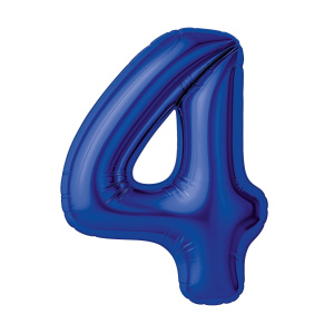 Шар (40''/102 см) Цифра, 4 Slim, Полуночно-синий, 1 шт. в уп., 941254