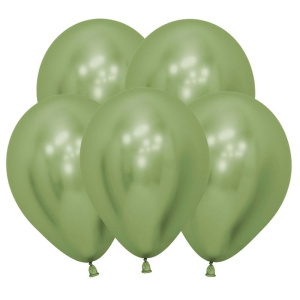Воздушные шары 50 шт 5"(12,5 см) Рефлекс Лайм, (Зеркальные шары) ТМ Sempertex